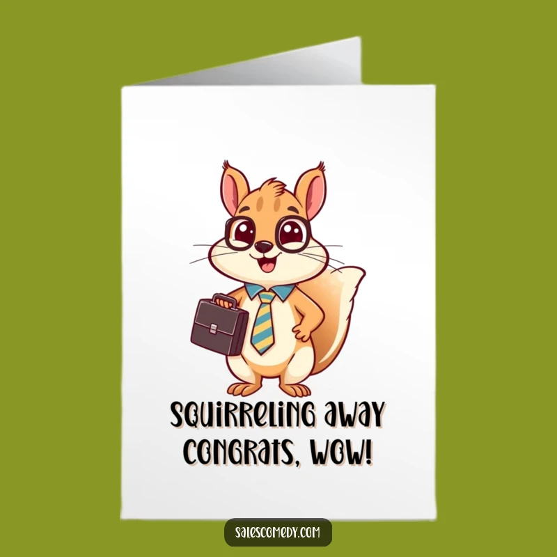 Free Printable Squirrel Sales Card: Funny Congratulations Downloadable Gift