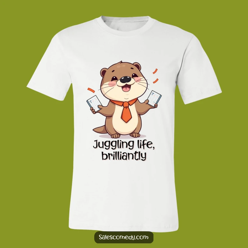 Funny Otter Sales Juggler T-Shirt: Playful Animal Tee, Hilarious Gift for the Driven