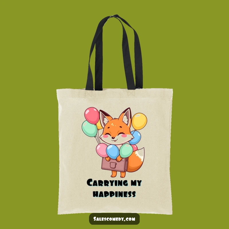 Funny Fox Balloon Briefcase Tote Bag: Cheerful Messenger Bag, Practical Funny Gift