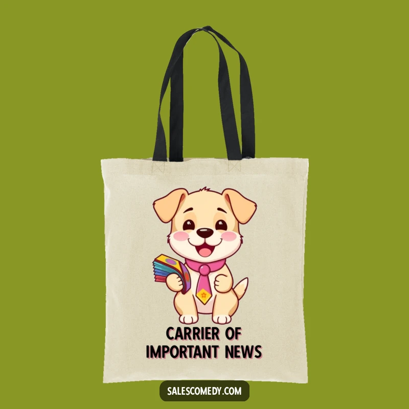 Funny Puppy Flyer Guy Tote Bag: Durable Dog in Tie, Practical and Hilarious Shopping Gift
